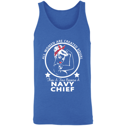 Navy Girl Chief White Unisex Tank