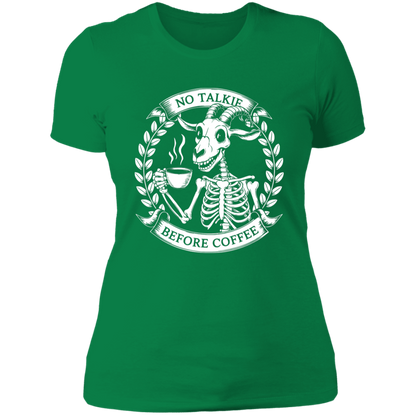No Talkie Before Coffee Ladies'  T-Shirt