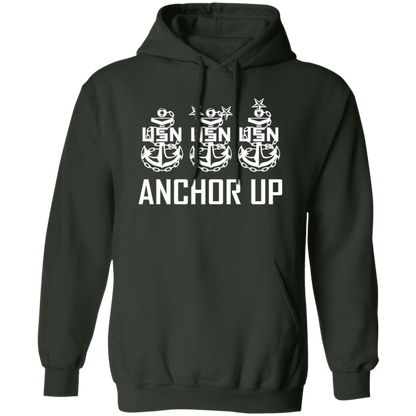 Anchor Up White Design Pullover Hoodie