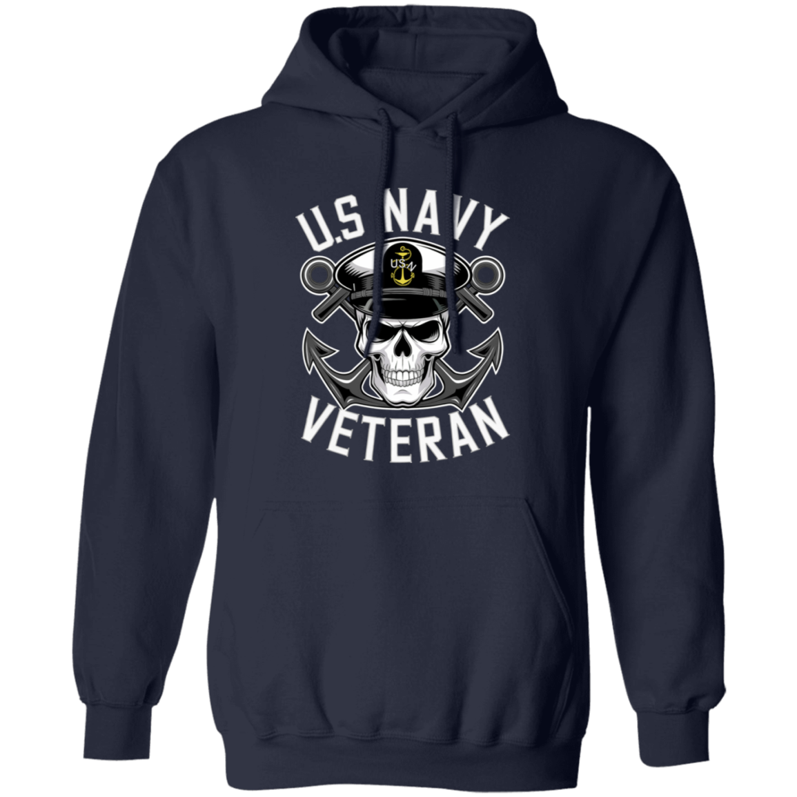 US Navy Veteran Skull Pullover Hoodie