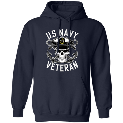 US Navy Veteran Skull Pullover Hoodie