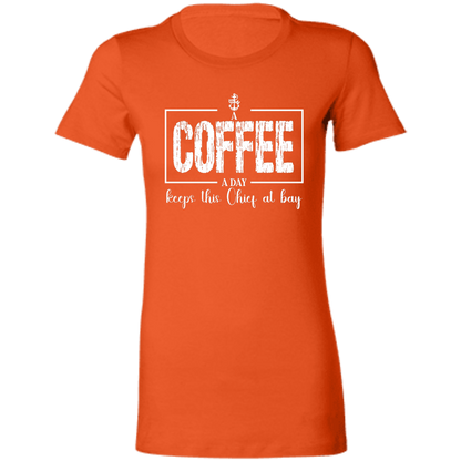 A Coffee a Day White Design Ladies' Favorite T-Shirt