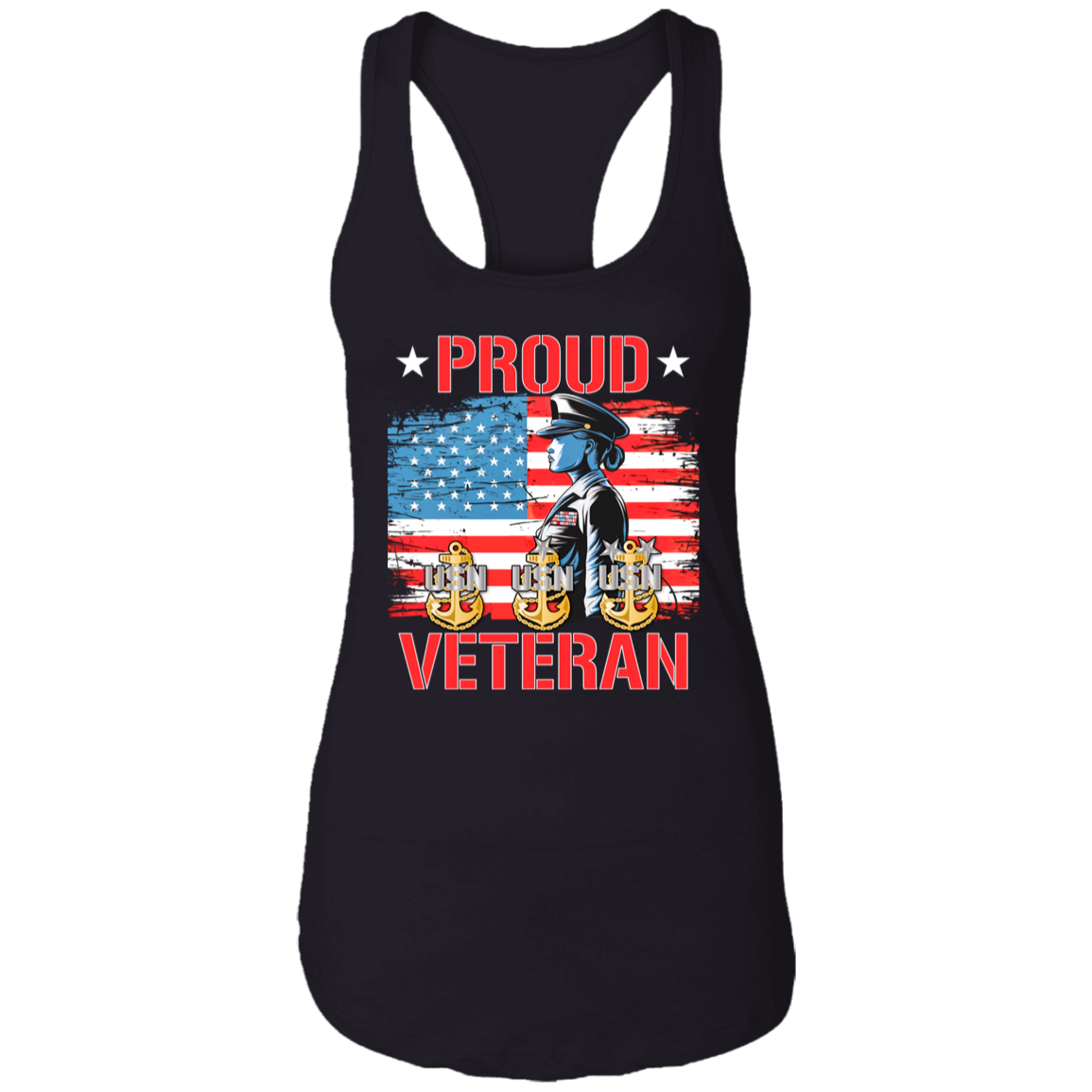 Proud Veteran Ladies Racerback Tank