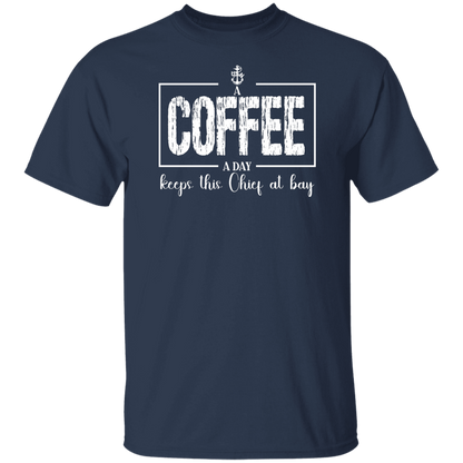 A Coffee a Day White Design 5.3 oz. T-Shirt