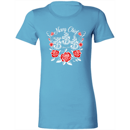 Navy Chief Rose White Ladies' Favorite T-Shirt