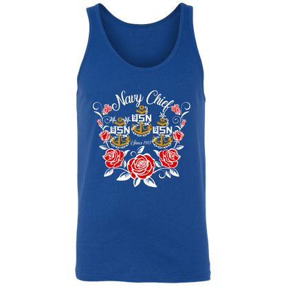 Navy Chief Rose Gold Unisex Tank