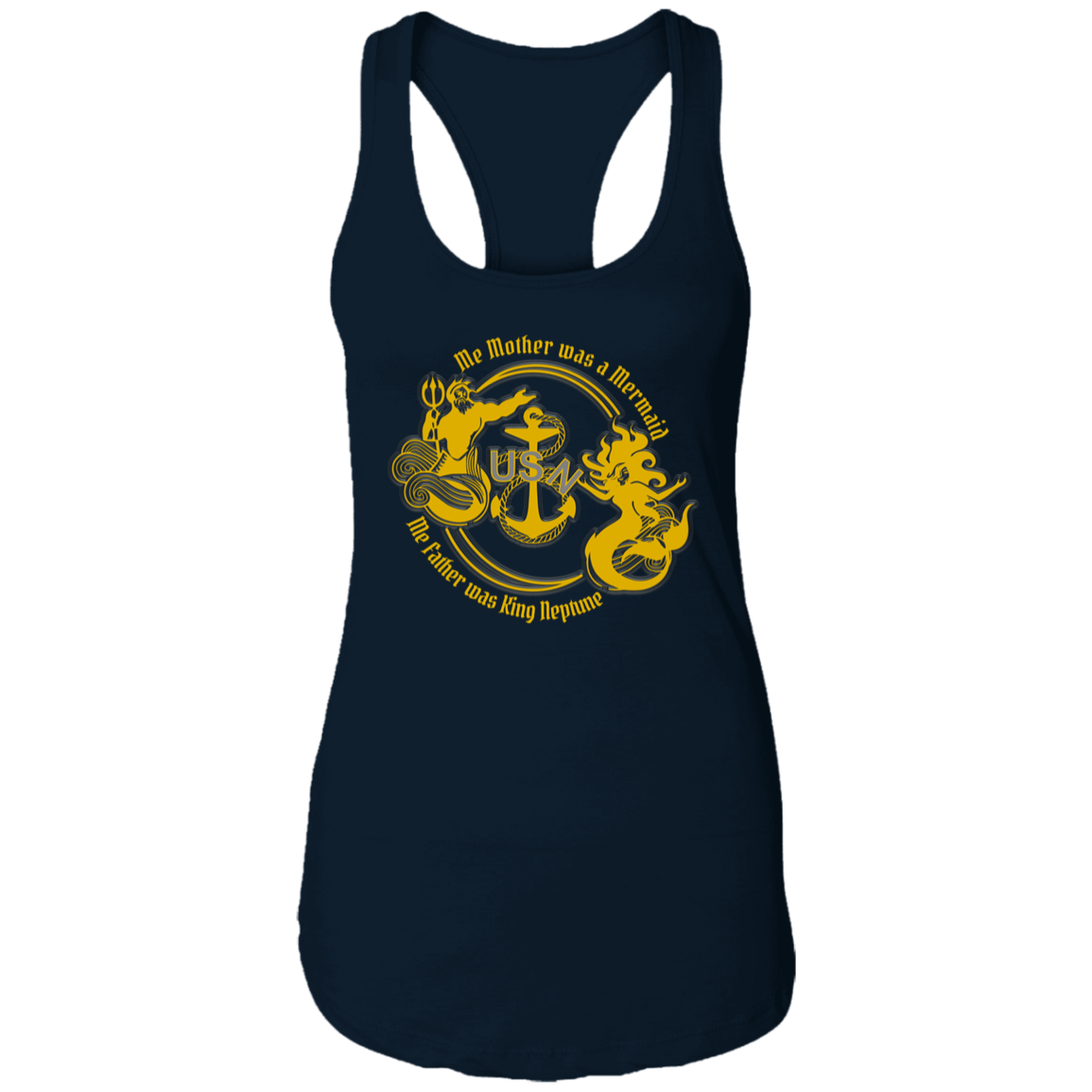 Me Mother and Father Gold Ladies Racerback Tank