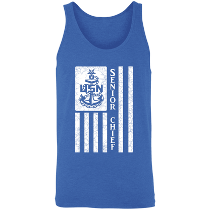 Senior Chief Flag White Unisex Tank