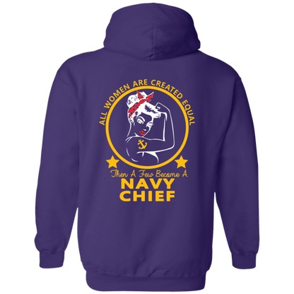 Navy Girl Front and Back Pullover Hoodie