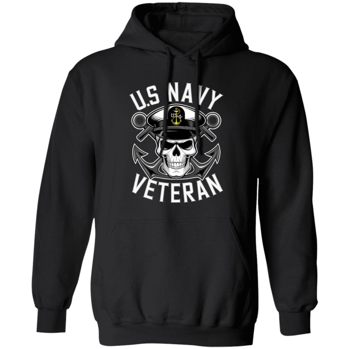 US Navy Veteran Skull Pullover Hoodie