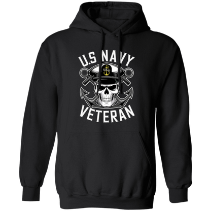 US Navy Veteran Skull Pullover Hoodie