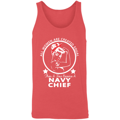 Navy Girl Chief White Unisex Tank