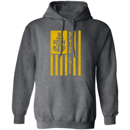 Senior Chief Flag Gold Pullover Hoodie