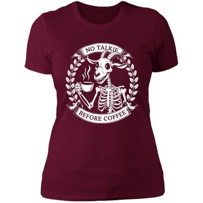 No Talkie Before Coffee Ladies'  T-Shirt