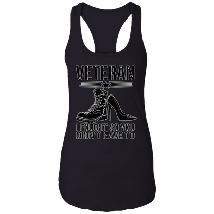 Veteran I Fought Ladies Racerback Tank
