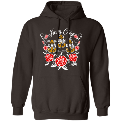 Navy Chief Rose Gold Pullover Hoodie