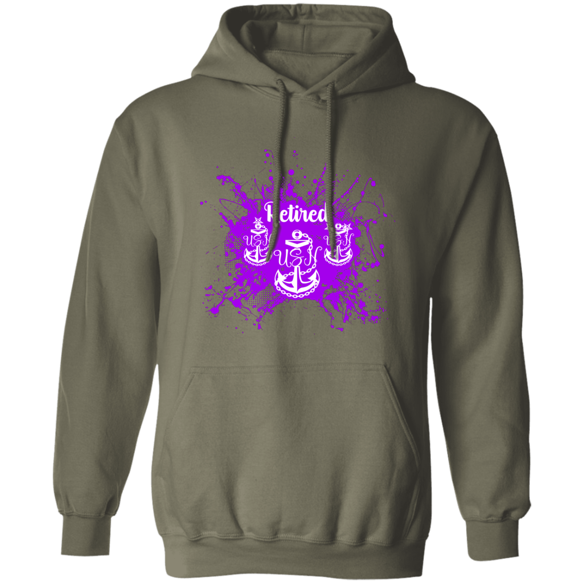 Retired Chief Purple Paint  Pullover Hoodie