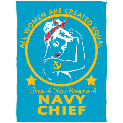 Navy Girl Gold Fleece Blanket 60x80