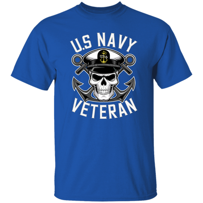 US Navy Veteran Skull 5.3 oz. T-Shirt