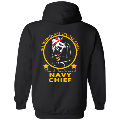 Navy Girl Front and Back Pullover Hoodie