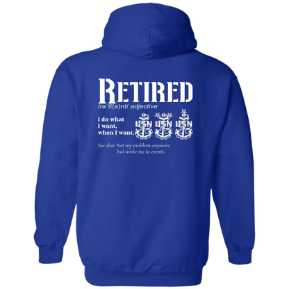 Retired Definition White Zip Up Hooded Sweatshirt