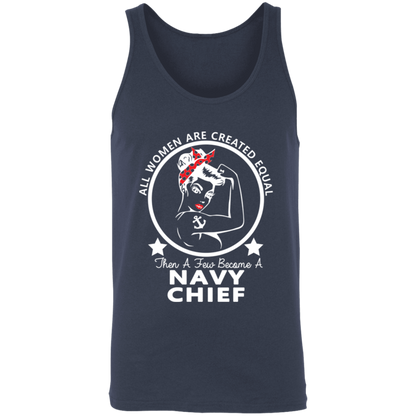 Navy Girl Chief White Unisex Tank