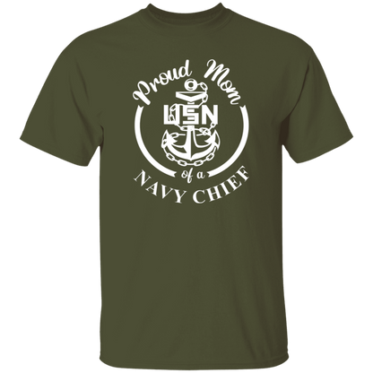 Proud Mom White Design  5.3 oz. T-Shirt