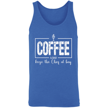 A Coffee a Day White Design Unisex Tank
