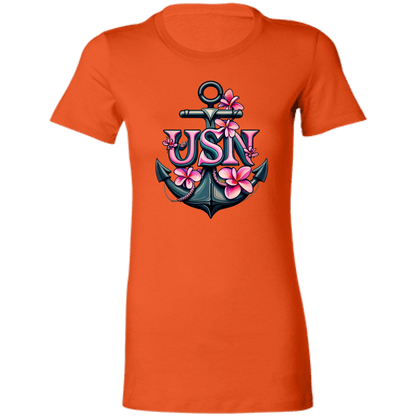 Pink Flower Anchor  Ladies' Favorite T-Shirt