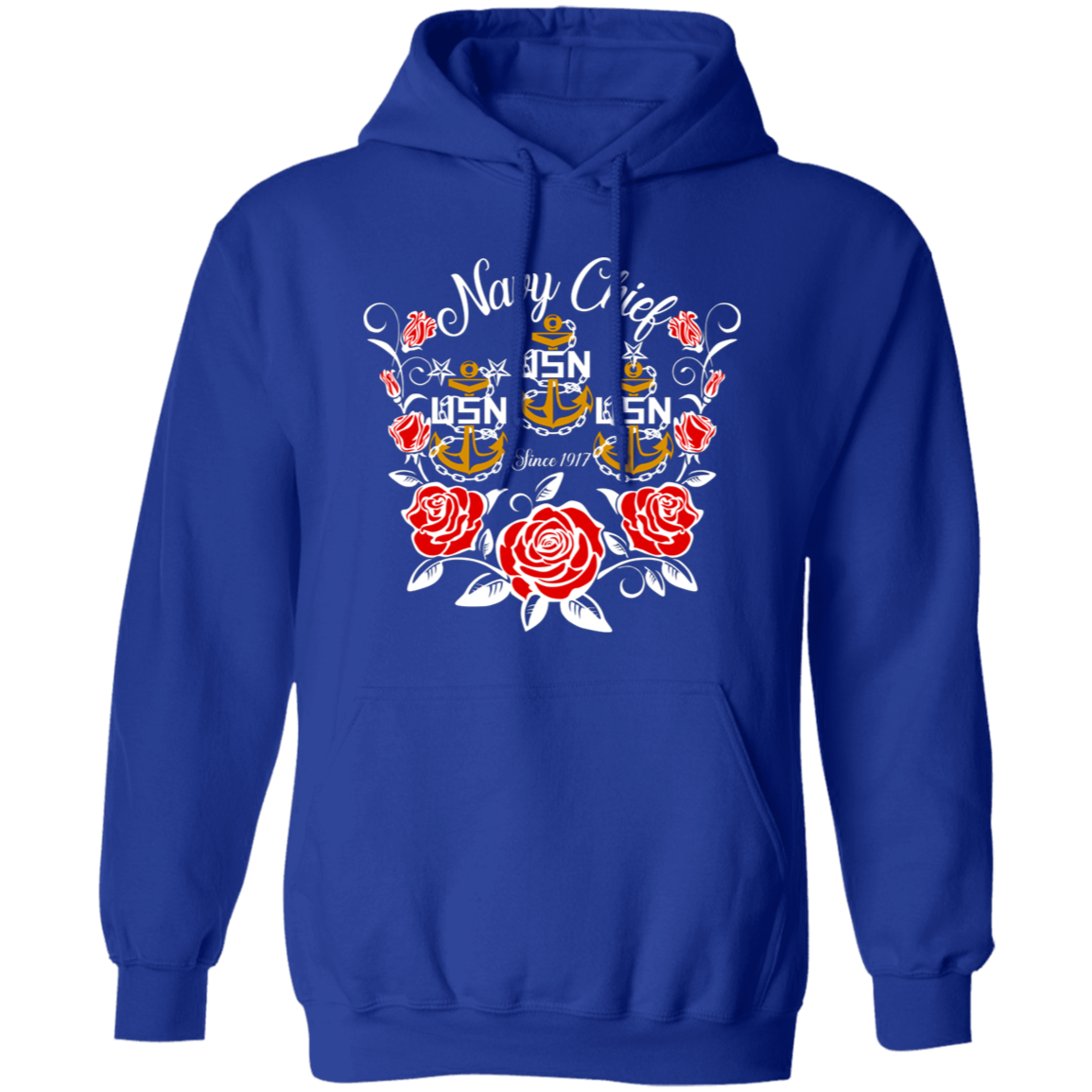 Navy Chief Rose Gold Pullover Hoodie