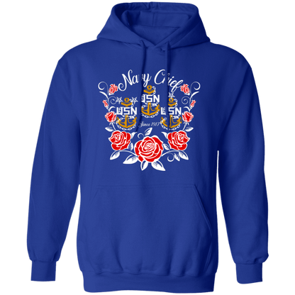 Navy Chief Rose Gold Pullover Hoodie