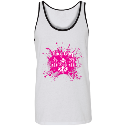 Navy Chief Pink Paint Unisex Tank