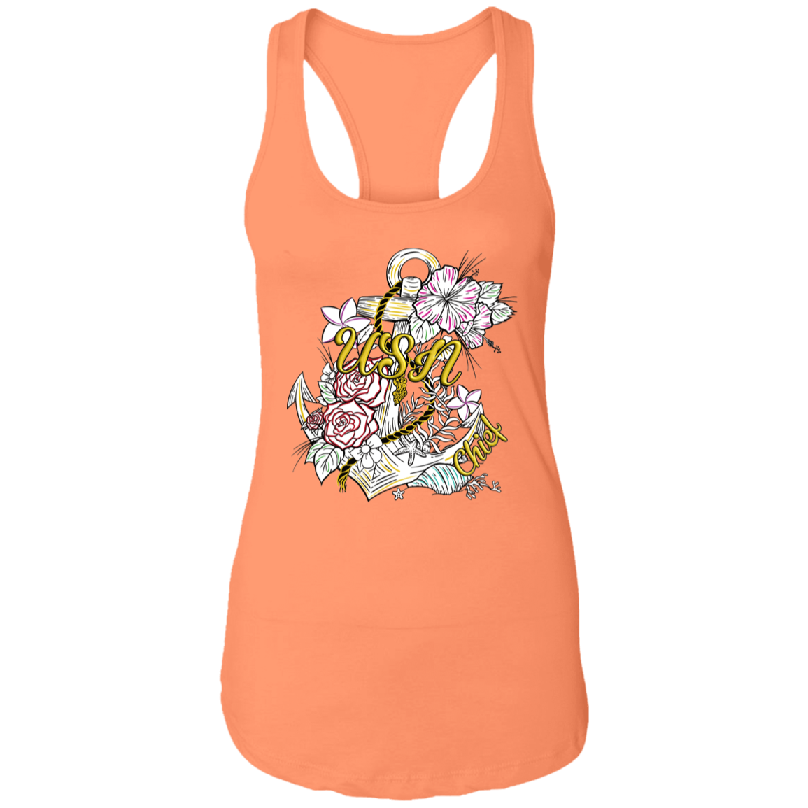 Wooden Anchor Ladies Racerback Tank