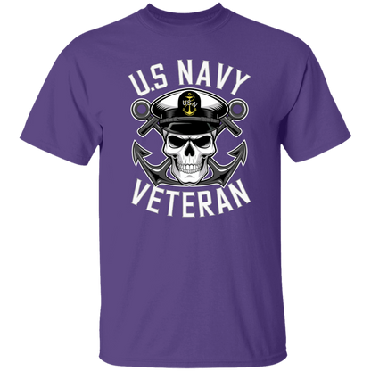 US Navy Veteran Skull 5.3 oz. T-Shirt