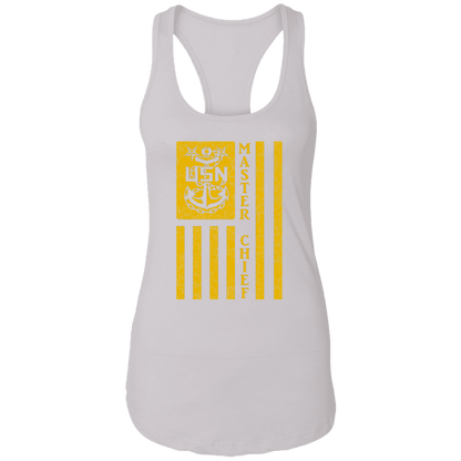 Master Chief Flag Gold  Ladies Racerback Tank