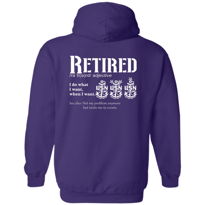 Retired Definition White Zip Up Hooded Sweatshirt