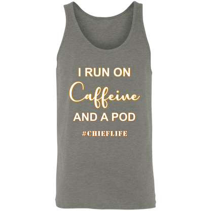 I Run On Caffeine White Design  Unisex Tank