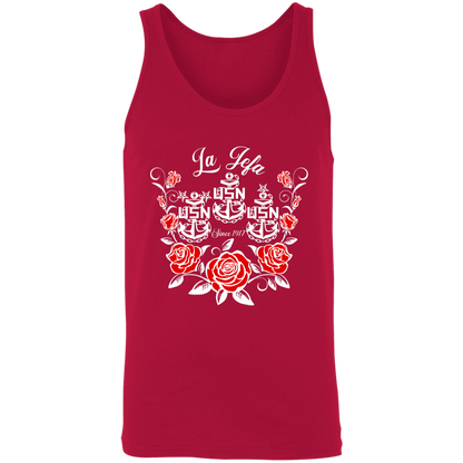 La Jefa Rose White Unisex Tank