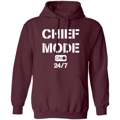 Chief Mode White Pullover Hoodie
