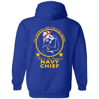 Navy Girl Front and Back Pullover Hoodie