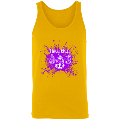 Navy Chief Purple Paint Unisex Tank