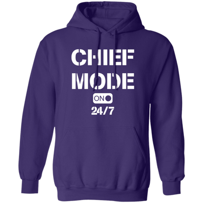 Chief Mode White Pullover Hoodie