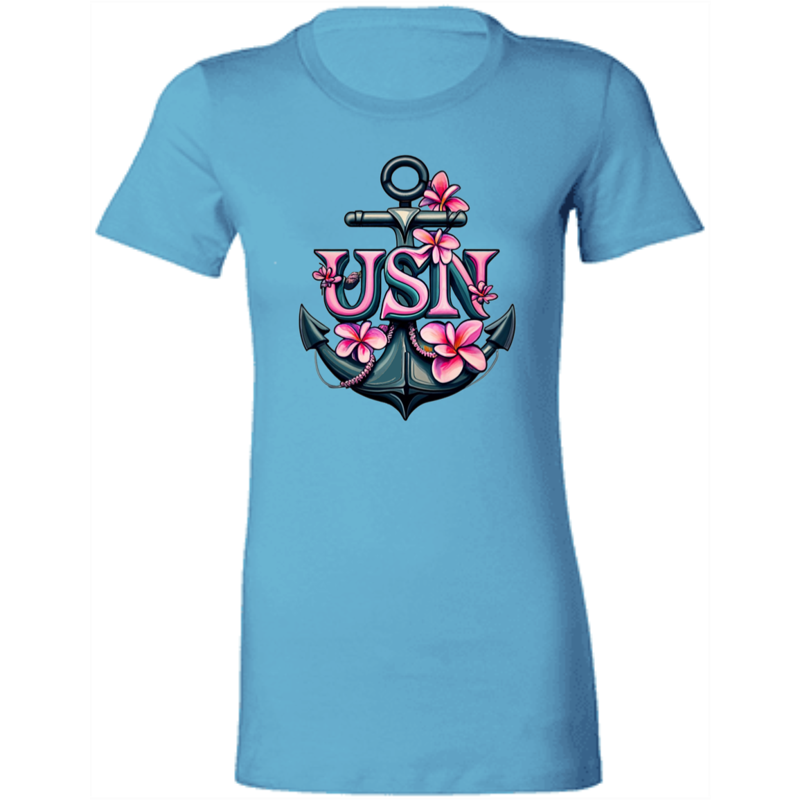 Pink Flower Anchor  Ladies' Favorite T-Shirt