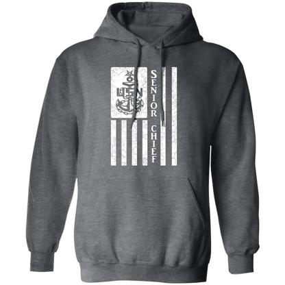 Senior Chief Flag White Pullover Hoodie