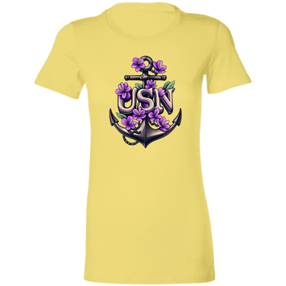 Purple Flower Anchor Ladies' Favorite T-Shirt