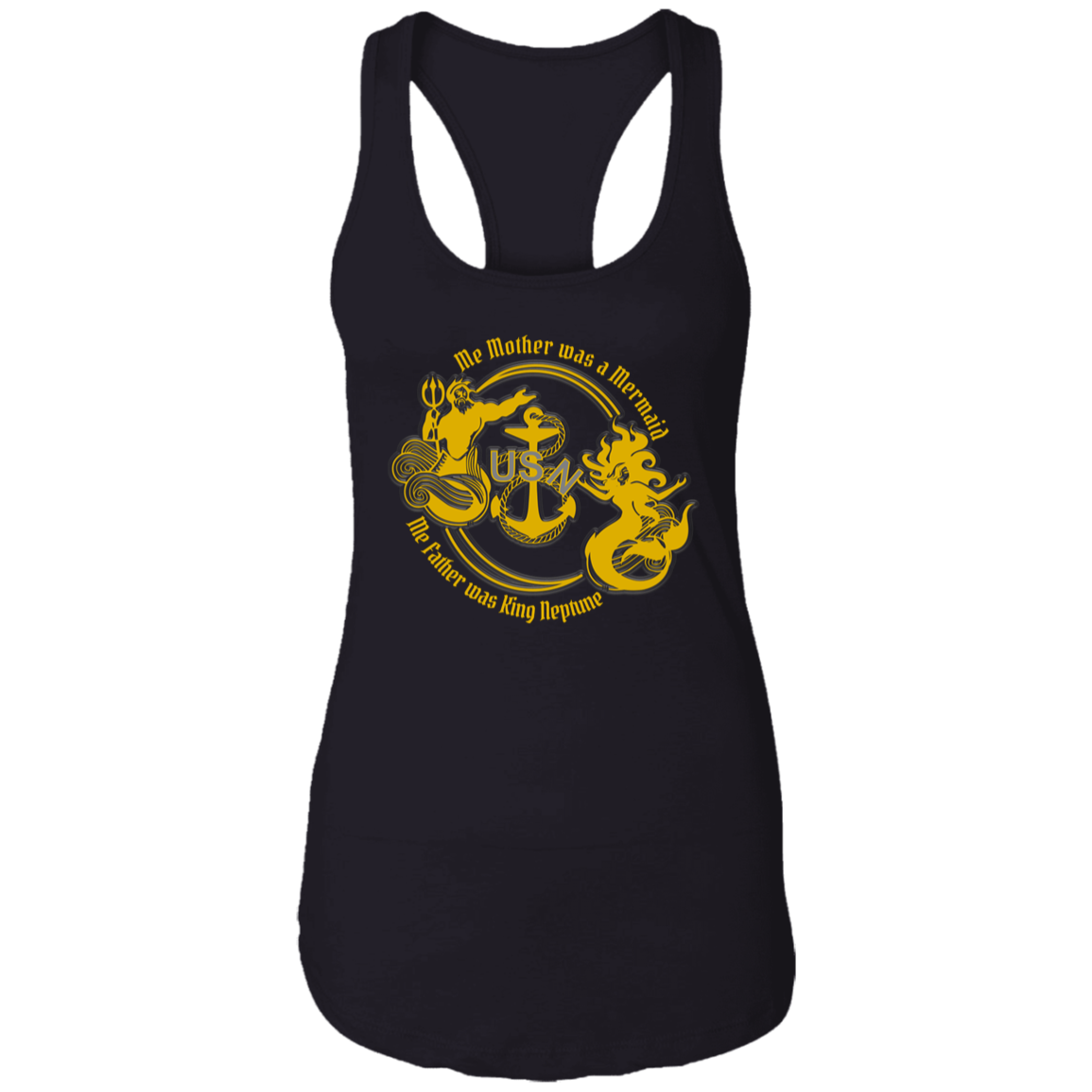 Me Mother and Father Gold Ladies Racerback Tank