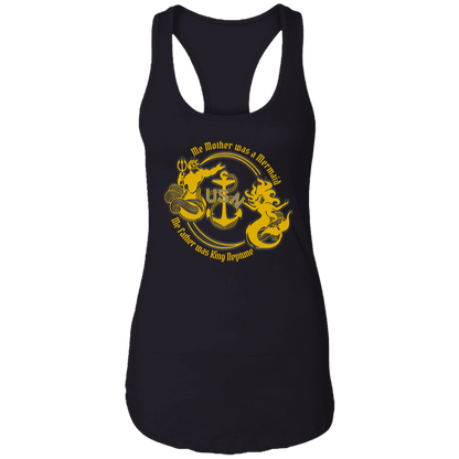 Me Mother and Father Gold Ladies Racerback Tank