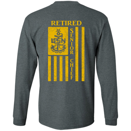 Retired Senior Chief Flag FB LS T-Shirt 5.3 oz.