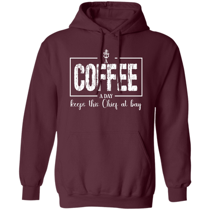 A Coffee a Day White Design Pullover Hoodie