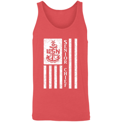 Senior Chief Flag White Unisex Tank